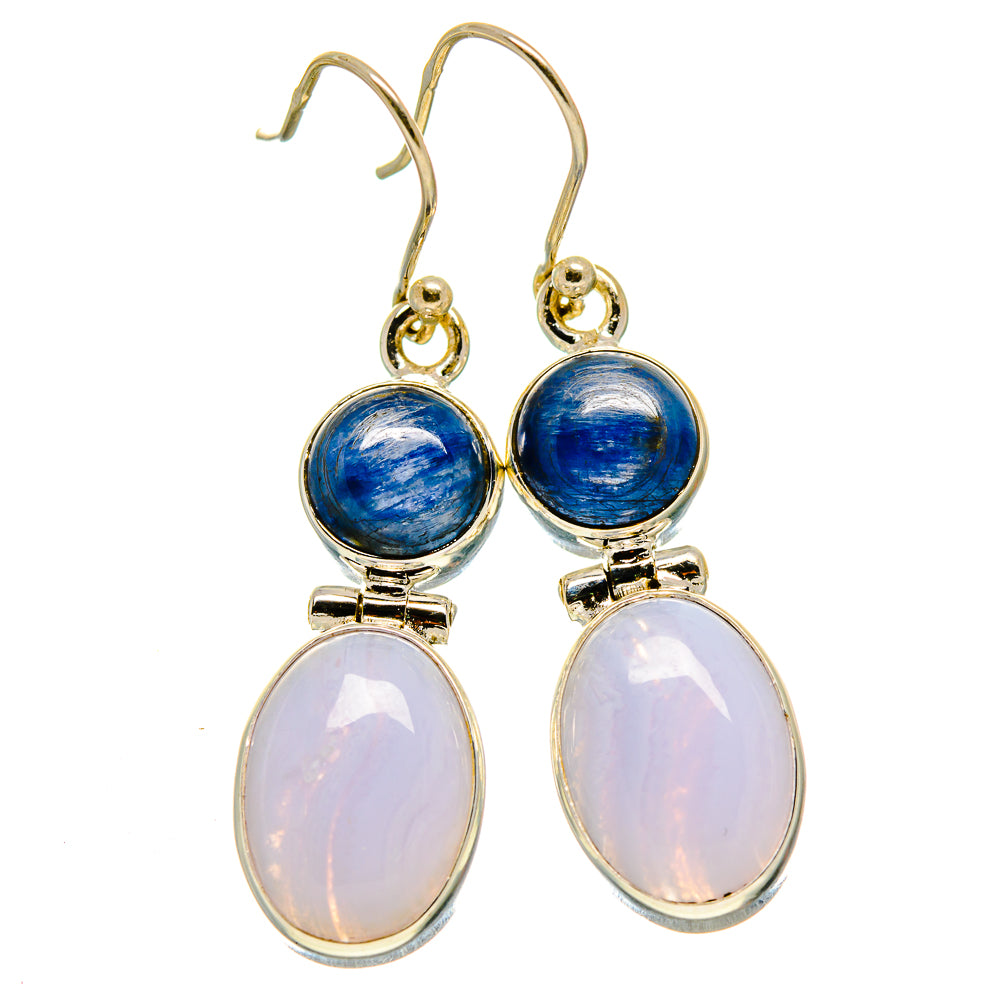 Blue Lace Agate Earrings handcrafted by Ana Silver Co - EARR416157