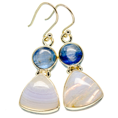 Blue Lace Agate Earrings handcrafted by Ana Silver Co - EARR416180
