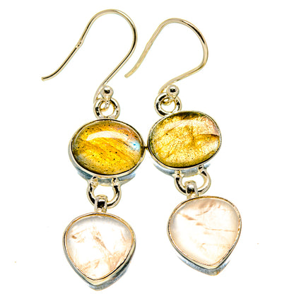 Rose Quartz Earrings handcrafted by Ana Silver Co - EARR416181