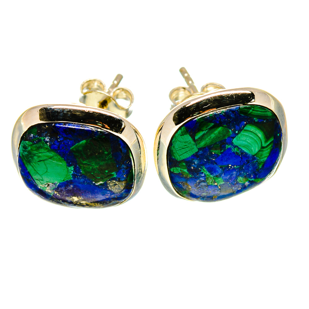 Malachite In Chrysocolla Earrings handcrafted by Ana Silver Co - EARR416192