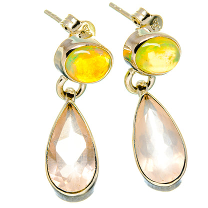 Rose Quartz Earrings handcrafted by Ana Silver Co - EARR416196
