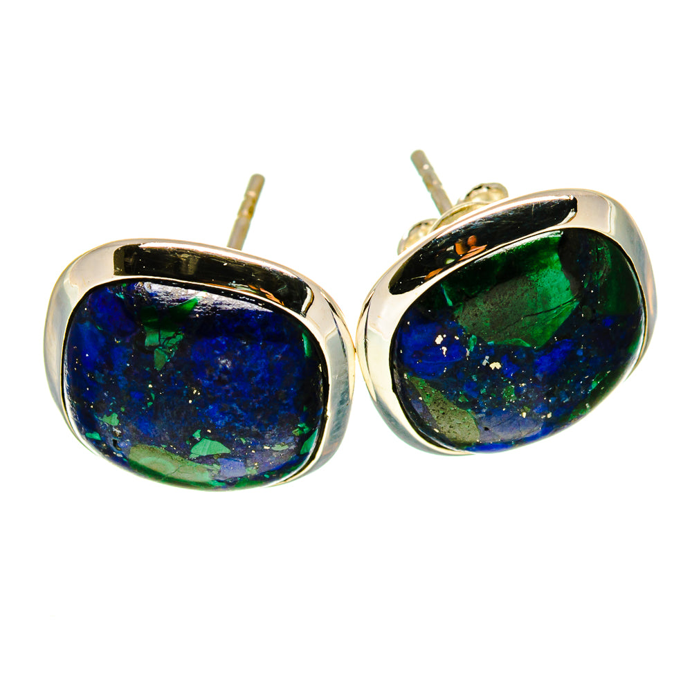 Malachite In Chrysocolla Earrings handcrafted by Ana Silver Co - EARR416197