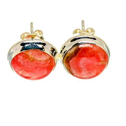 Rhodochrosite Earrings handcrafted by Ana Silver Co - EARR416216