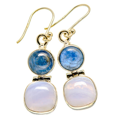 Blue Lace Agate Earrings handcrafted by Ana Silver Co - EARR416223