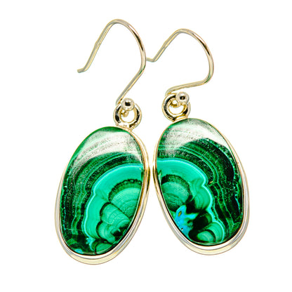 Malachite In Chrysocolla Earrings handcrafted by Ana Silver Co - EARR416228