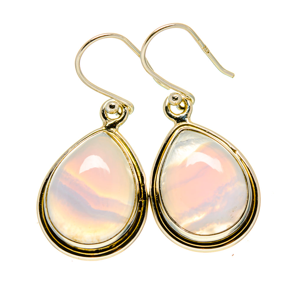 Teardrop blue lace agate earrings in 925 sterling silver