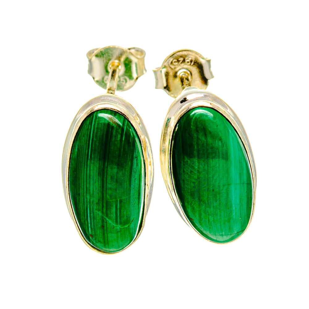 Malachite Earrings handcrafted by Ana Silver Co - EARR416276