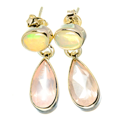 Rose Quartz Earrings handcrafted by Ana Silver Co - EARR416299