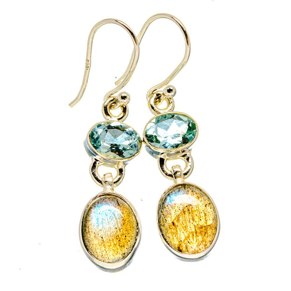 Labradorite, Blue Topaz Earrings handcrafted by Ana Silver Co - EARR416301