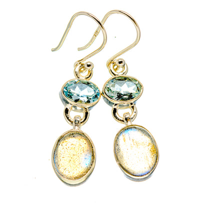 Labradorite, Blue Topaz Earrings handcrafted by Ana Silver Co - EARR416304