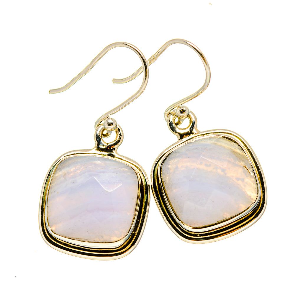 Blue Lace Agate Earrings handcrafted by Ana Silver Co - EARR416308