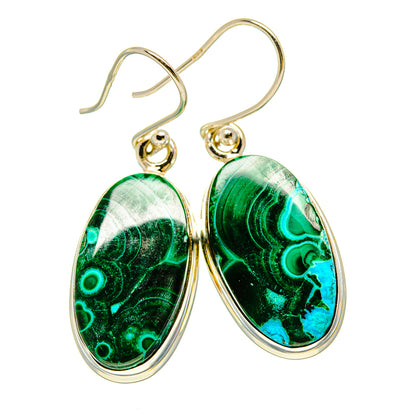 Malachite In Chrysocolla Earrings handcrafted by Ana Silver Co - EARR416309