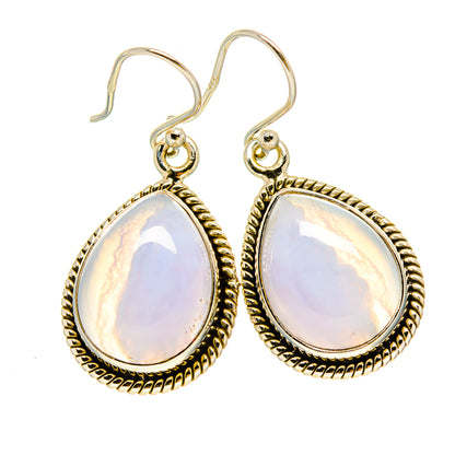 Blue Lace Agate Earrings handcrafted by Ana Silver Co - EARR416324