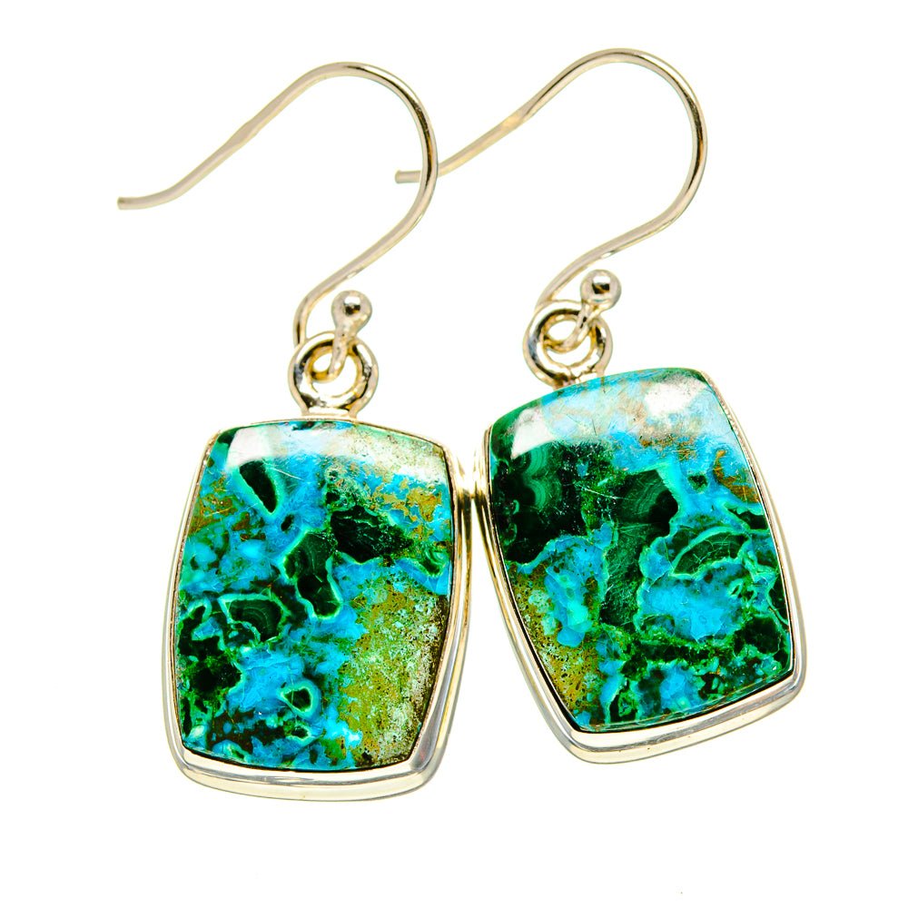 Malachite In Chrysocolla Earrings handcrafted by Ana Silver Co - EARR416328