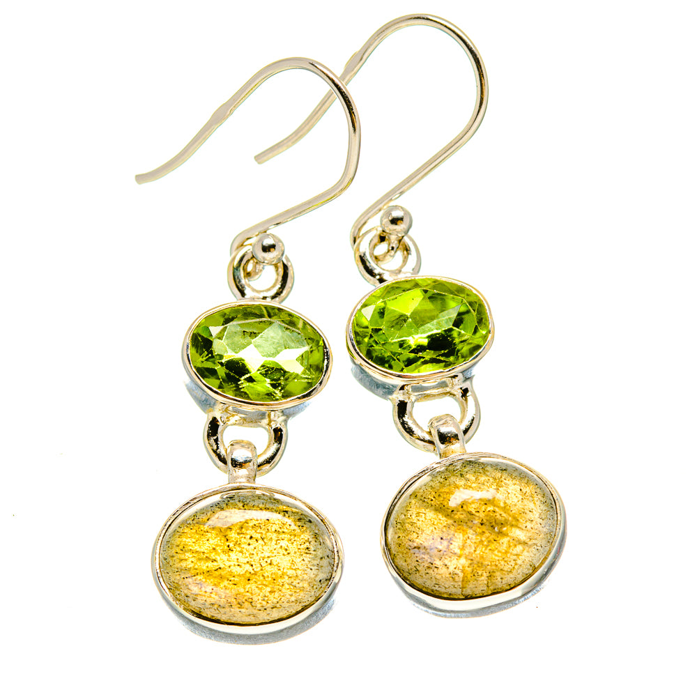 Labradorite, Peridot Earrings handcrafted by Ana Silver Co - EARR416329