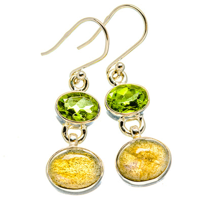 Labradorite, Peridot Earrings handcrafted by Ana Silver Co - EARR416329