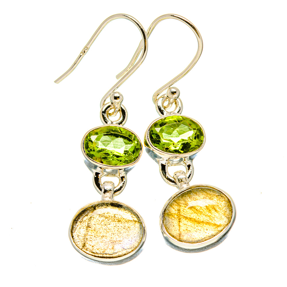 Labradorite, Peridot Earrings handcrafted by Ana Silver Co - EARR416335