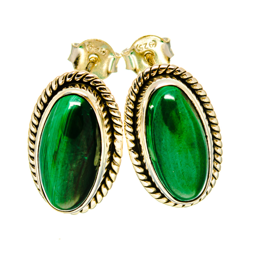 Malachite Earrings handcrafted by Ana Silver Co - EARR416368