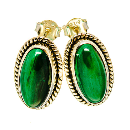 Malachite Earrings handcrafted by Ana Silver Co - EARR416368