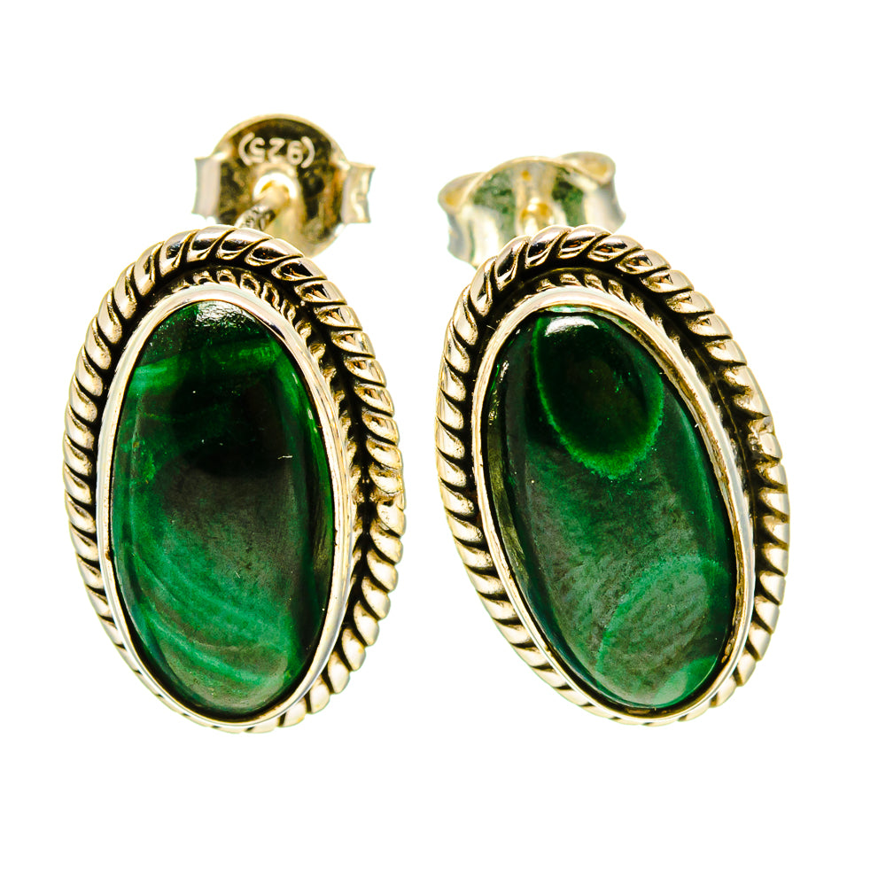Malachite Earrings handcrafted by Ana Silver Co - EARR416373