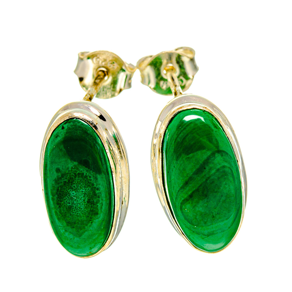 Malachite Earrings handcrafted by Ana Silver Co - EARR416375