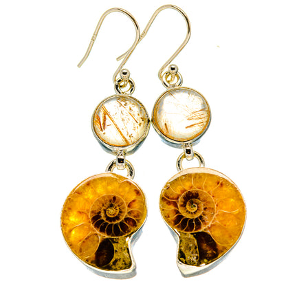 Ammonite Fossil Earrings handcrafted by Ana Silver Co - EARR416398