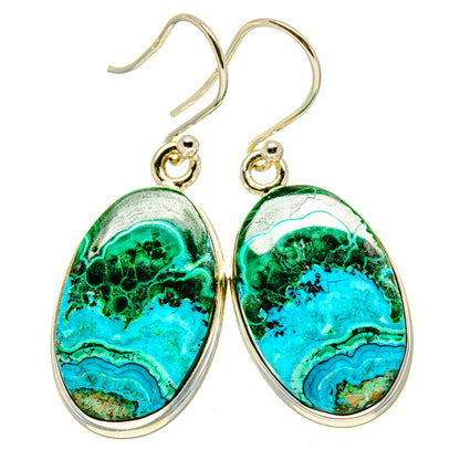 Malachite In Chrysocolla Earrings handcrafted by Ana Silver Co - EARR416399