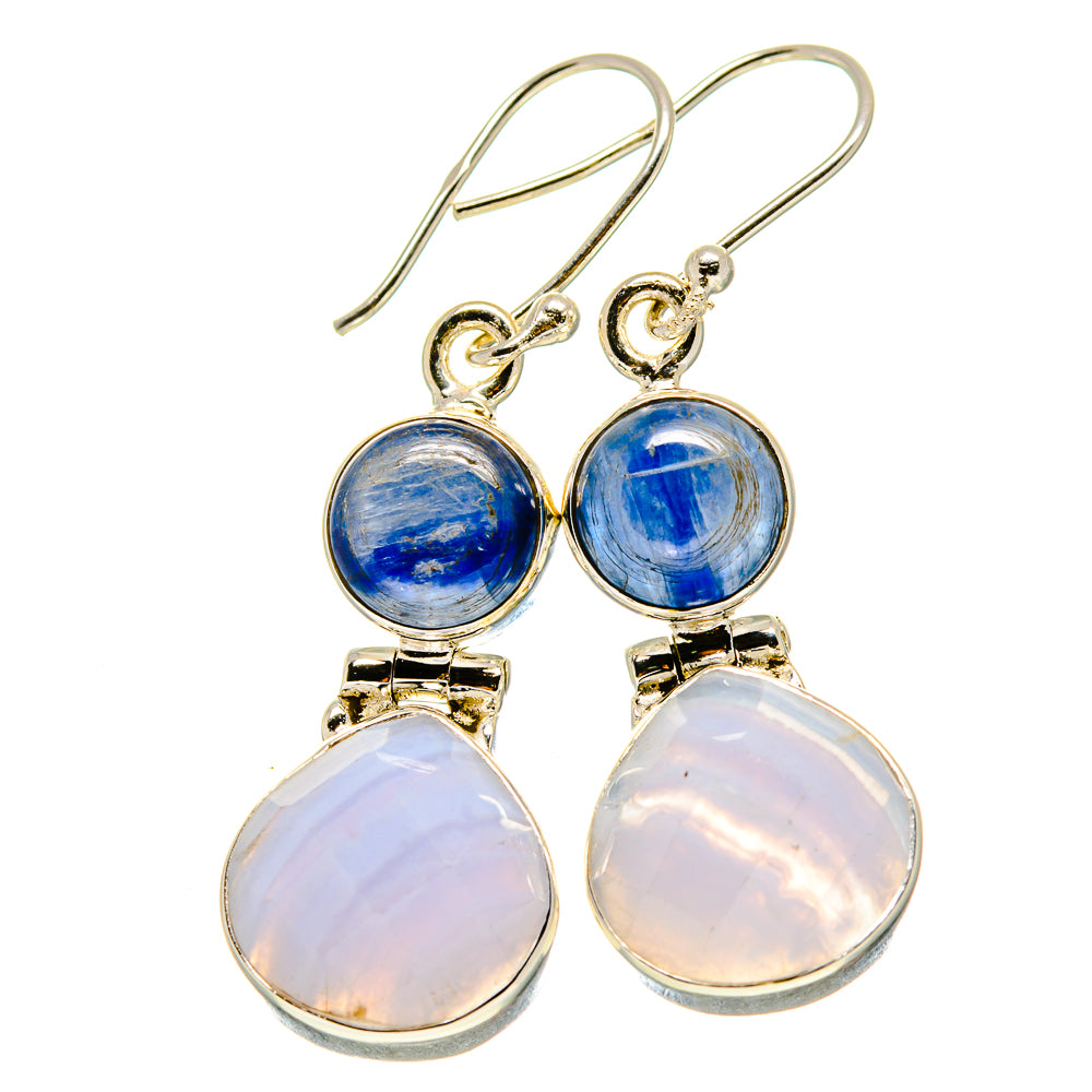 Blue Lace Agate Earrings handcrafted by Ana Silver Co - EARR416411
