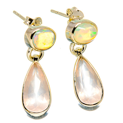 Rose Quartz Earrings handcrafted by Ana Silver Co - EARR416423