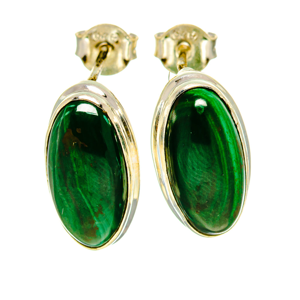 Malachite Earrings handcrafted by Ana Silver Co - EARR416425