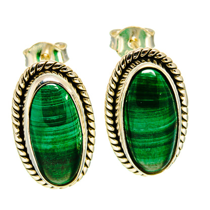 Malachite Earrings handcrafted by Ana Silver Co - EARR416434