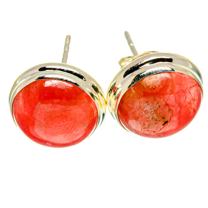 Rhodochrosite Earrings handcrafted by Ana Silver Co - EARR416437