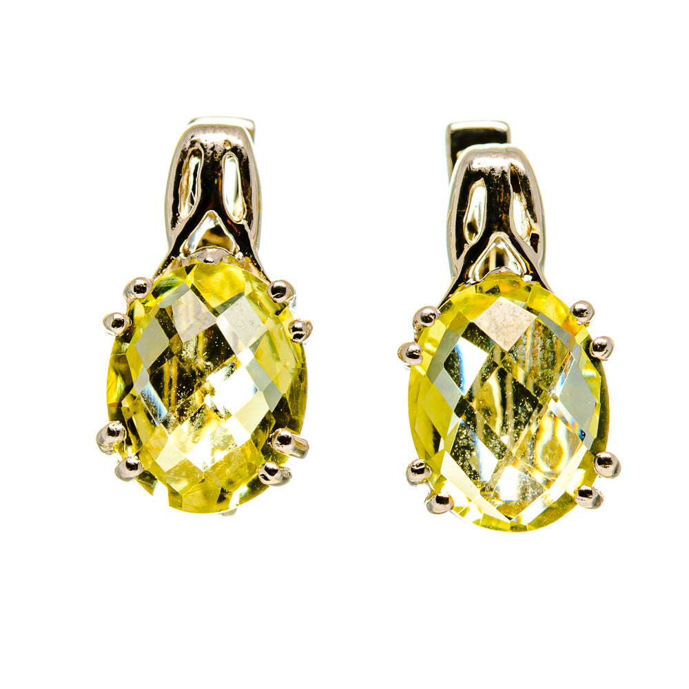 Lemon Quartz Earrings handcrafted by Ana Silver Co - EARR416445