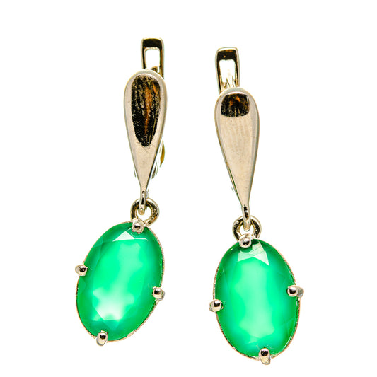 Green Onyx Earrings handcrafted by Ana Silver Co - EARR416463