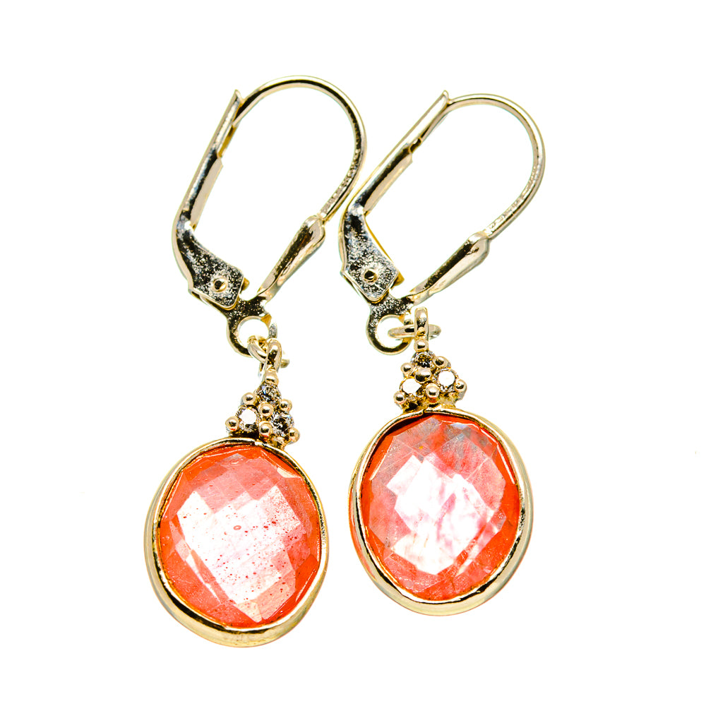 Pink Agate Earrings handcrafted by Ana Silver Co - EARR416481