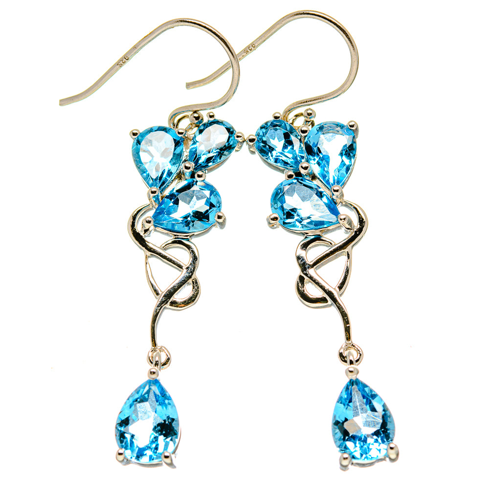 Blue Topaz Earrings handcrafted by Ana Silver Co - EARR416484
