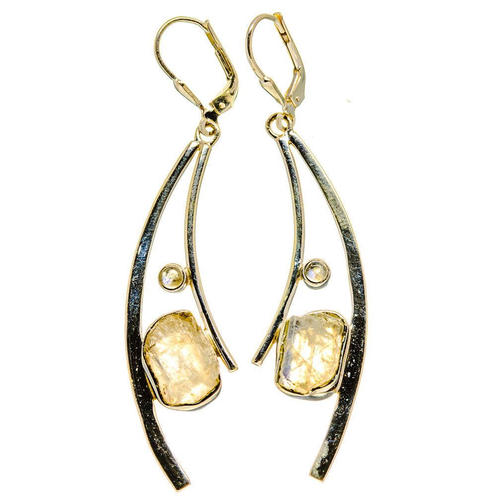 Rainbow Moonstone Earrings handcrafted by Ana Silver Co - EARR416490