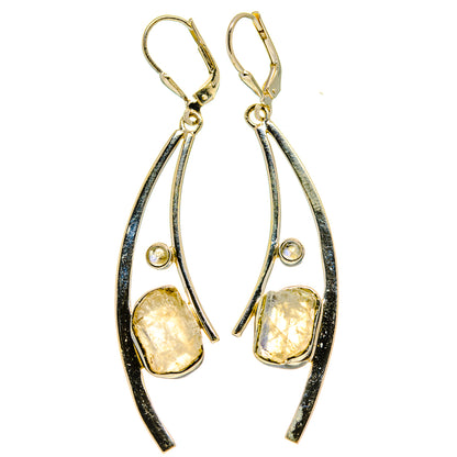 Rainbow Moonstone Earrings handcrafted by Ana Silver Co - EARR416490