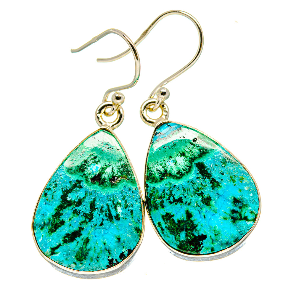 Malachite In Chrysocolla Earrings handcrafted by Ana Silver Co - EARR416511