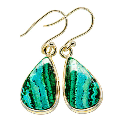 Malachite In Chrysocolla Earrings handcrafted by Ana Silver Co - EARR416520