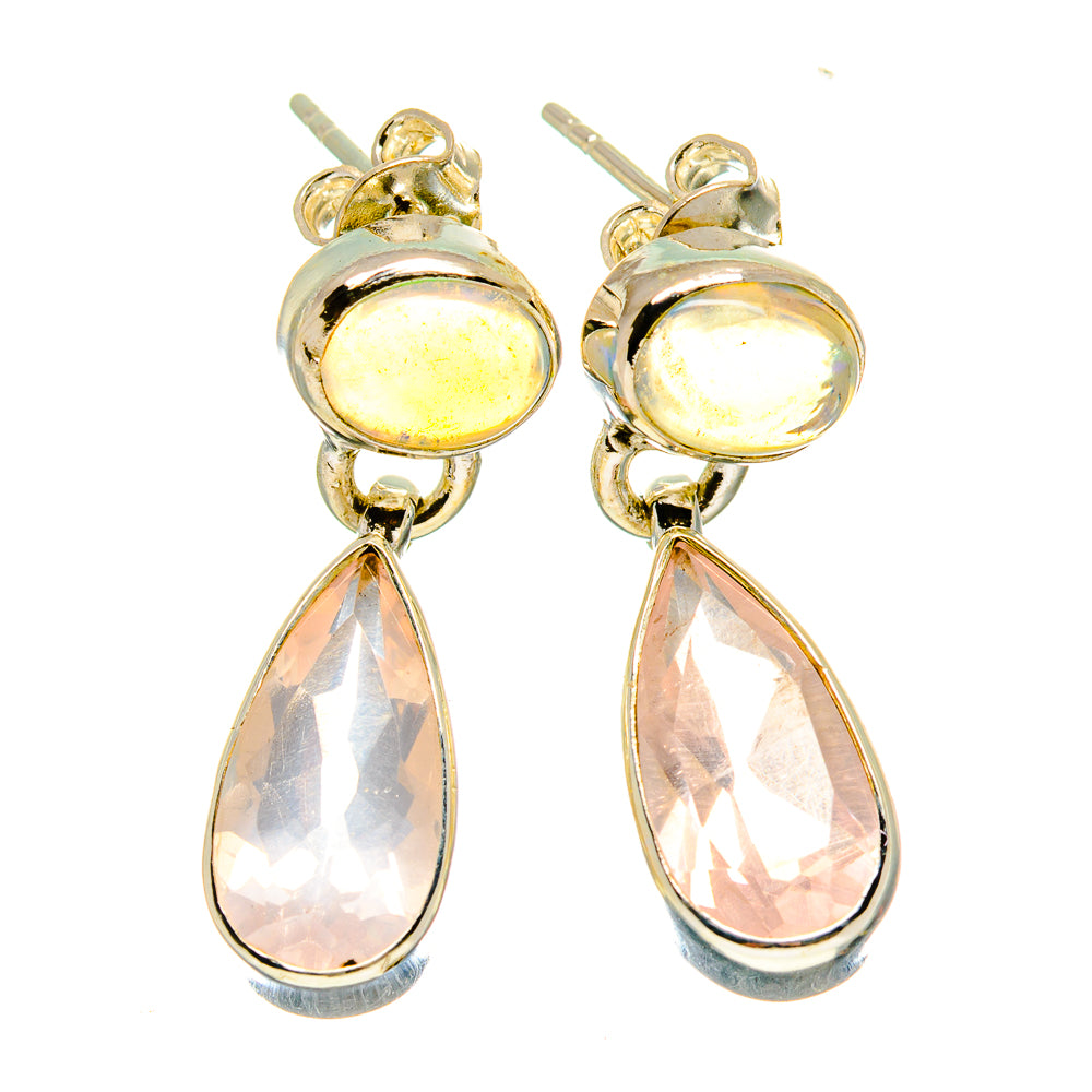 Rose Quartz Earrings handcrafted by Ana Silver Co - EARR416541