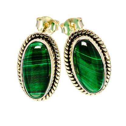 Malachite Earrings handcrafted by Ana Silver Co - EARR416545