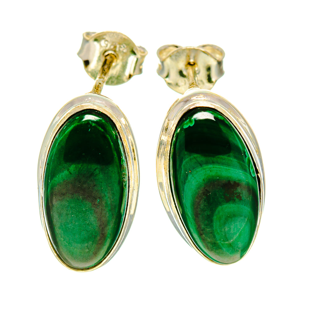 Malachite Earrings handcrafted by Ana Silver Co - EARR416552