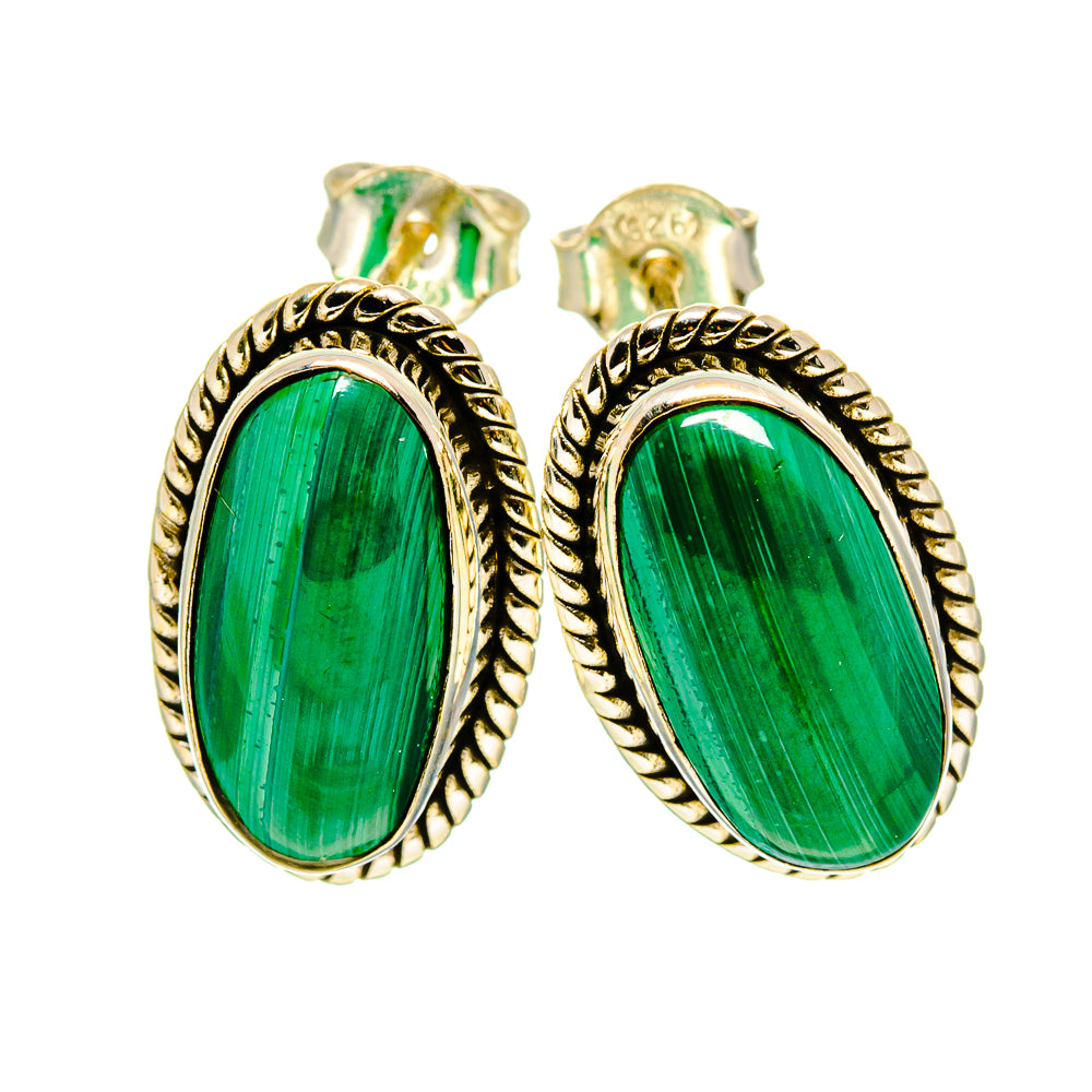 Malachite Earrings handcrafted by Ana Silver Co - EARR416558