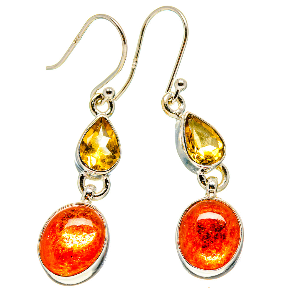 Sunstone Earrings handcrafted by Ana Silver Co - EARR416566