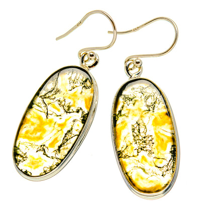 Green Moss Agate Earrings handcrafted by Ana Silver Co - EARR416570