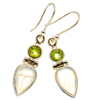Rainbow Moonstone Earrings handcrafted by Ana Silver Co - EARR416572