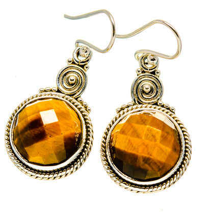Tiger Eye Earrings handcrafted by Ana Silver Co - EARR416575