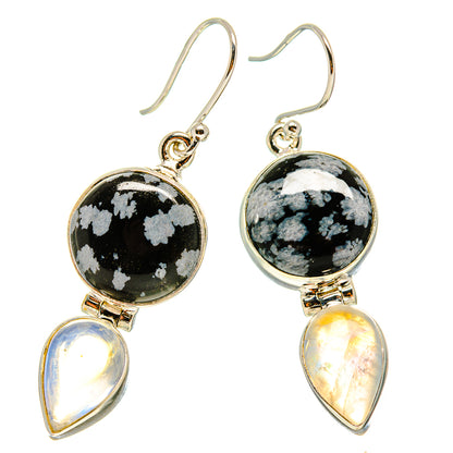 Snowflake Obsidian Earrings handcrafted by Ana Silver Co - EARR416604