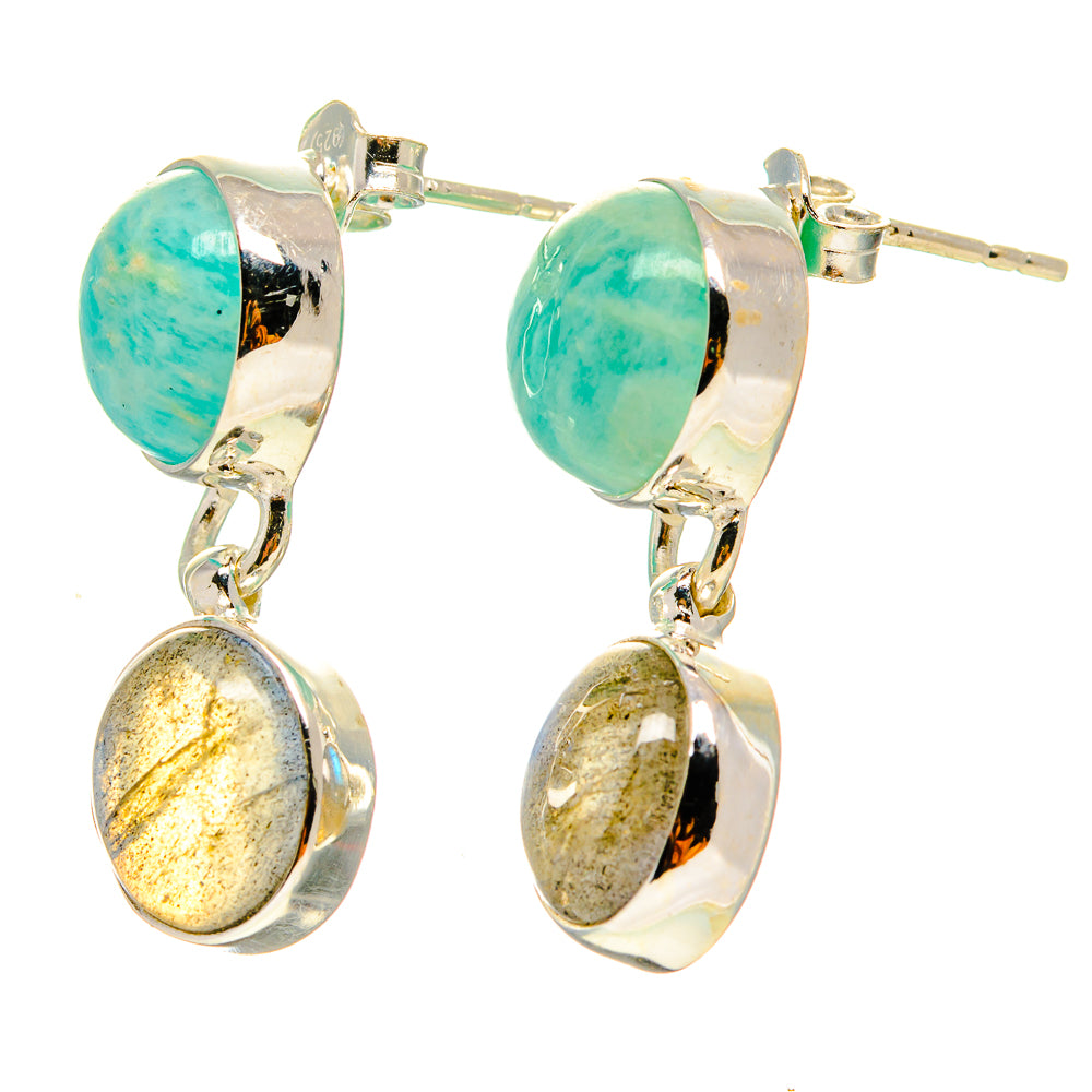 Peruvian Amazonite Earrings handcrafted by Ana Silver Co - EARR416607